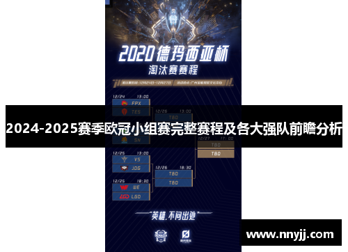 2024-2025赛季欧冠小组赛完整赛程及各大强队前瞻分析